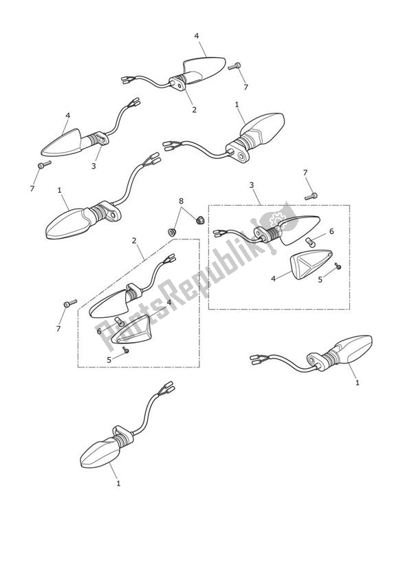 All parts for the Indicator of the Triumph Street Triple RS From VIN 966534 765 2020 - 2024