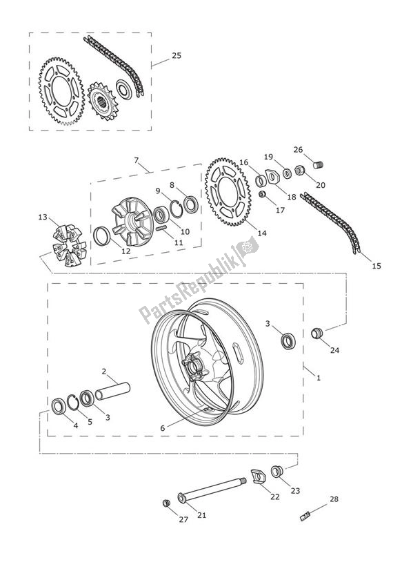 Toutes les pièces pour le Roue Arrière du Triumph Street Triple Moto2 765 2020 - 2024