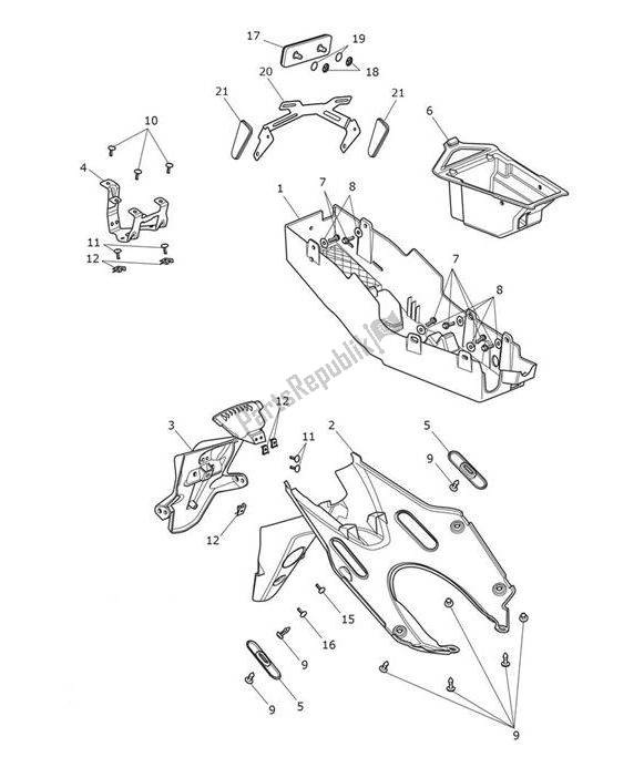 All parts for the Mudguard Rear of the Triumph Tiger Sport From VIN 750470 1050 2021 - 2024