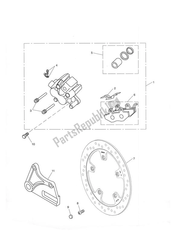 Todas as partes de Break Rear do Triumph Tiger 955I Cast Wheels 2001 - 2006