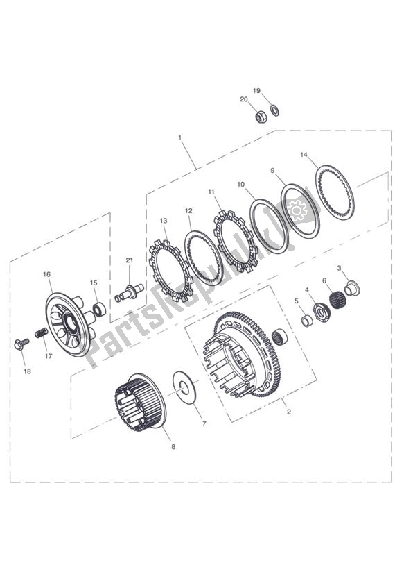 All parts for the Clutch of the Triumph Tiger 1050 & SE 2007 - 2013