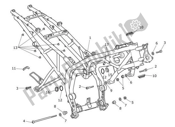 All parts for the Main Frame Assembly of the Triumph Tiger XRT From VIN 855532 1215 2018 - 2021