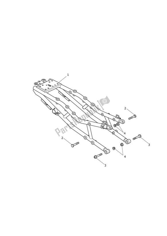 Tutte le parti per il Rear Frame Assembly del Triumph Tiger Sport UP TO VIN 750469 1050 2013 - 2021