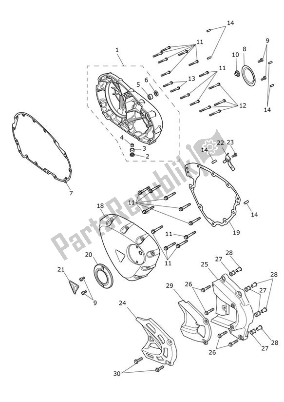 All parts for the Engine Cover of the Triumph Scrambler 1200 XE From AC 8499 2019 - 2021