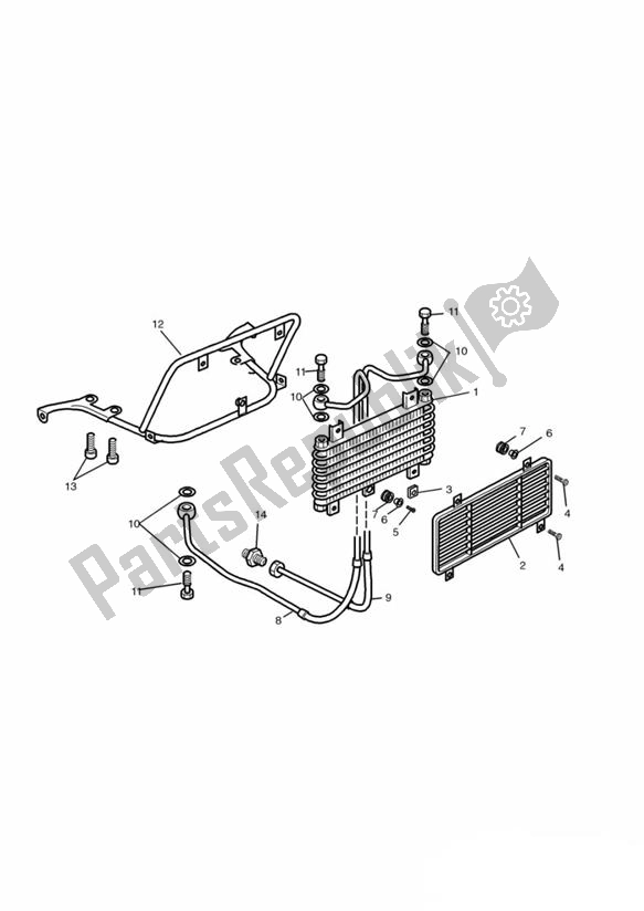 All parts for the Oil Cooling 4 Zyl Up To 035326 of the Triumph Trophy From VIN 29156 1215 2018 - 2021