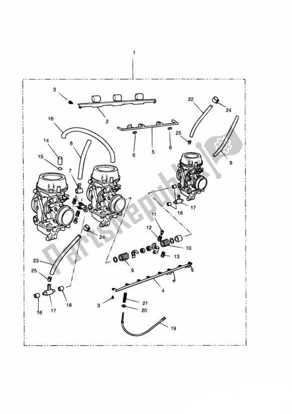 Wszystkie części do Carburator 3 Zyl Up To 055880 (ausser California) Triumph Trophy From VIN 29156 1215 2018 - 2021