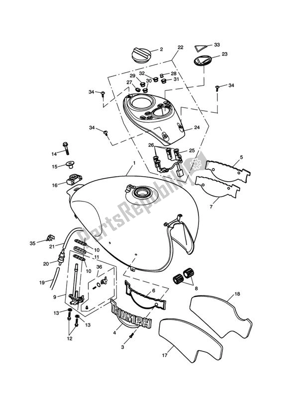 Tutte le parti per il Fueltank Up To Vin317246 del Triumph America Carburator 790 2001 - 2007