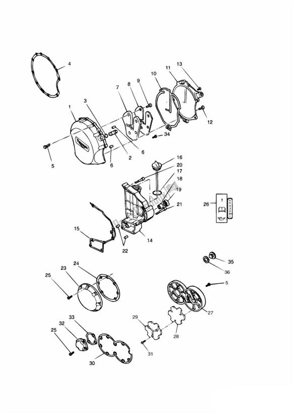 Toutes les pièces pour le Engine Cover Grau du Triumph Sprint 900 Carburator 885 1991 - 1998