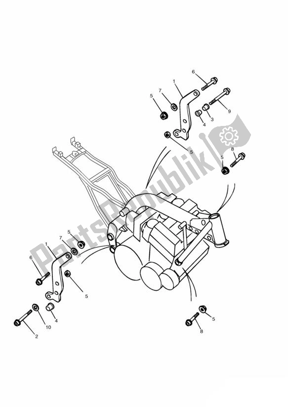 All parts for the Main Frame Assembly Fittings of the Triumph Daytona 750 & 1000 748 1990 - 1993