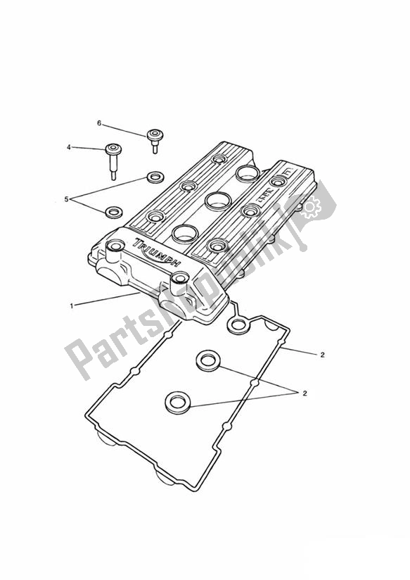 All parts for the Camshaft Cover 3zylinder of the Triumph Daytona 900 & 1200 885 1992 - 1997