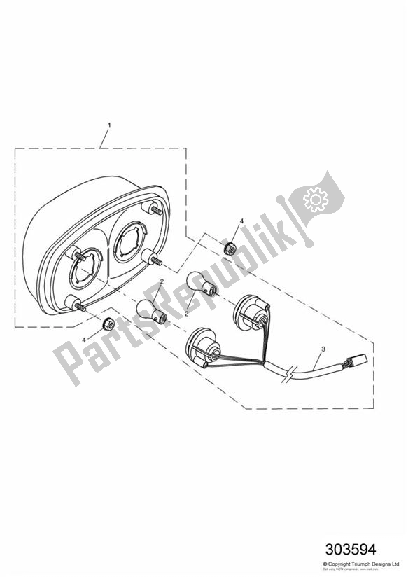 All parts for the Rear Light of the Triumph Sprint ST 955I From VIN 139277 2002 - 2004
