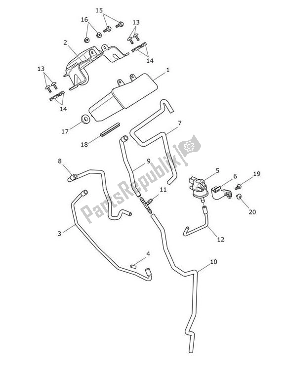 Tutte le parti per il Evap System del Triumph Tiger 660 Sport 2021 - 2024