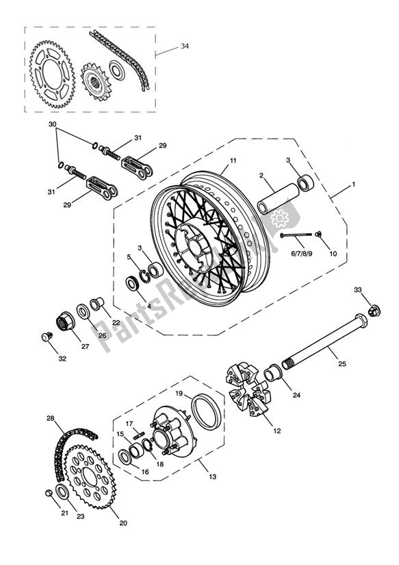 Wszystkie części do Tylne Ko? O Triumph Bonneville & T 100 Carburator 865 2001 - 2015