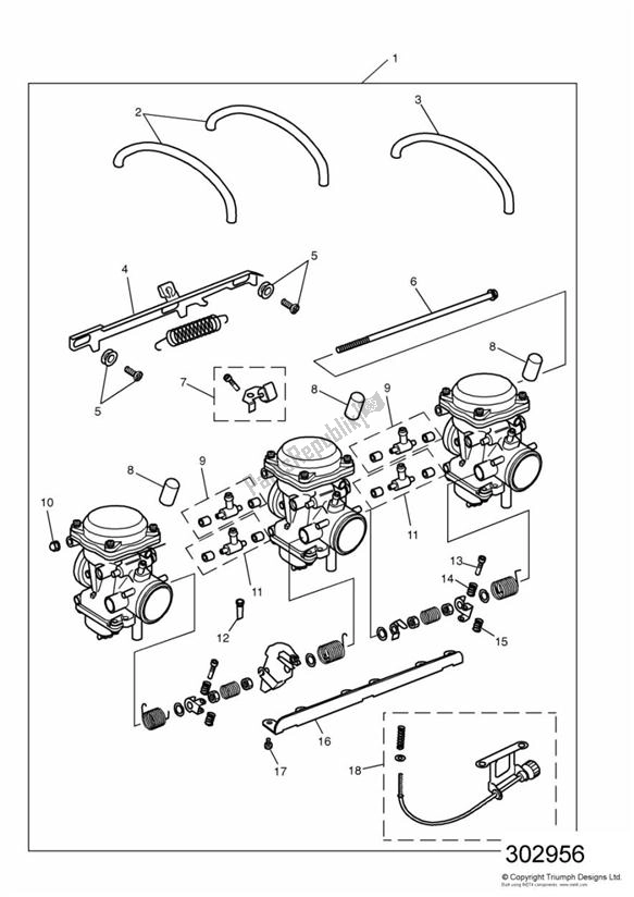 All parts for the Carburator Keihin of the Triumph Sprint 900 Carburator 885 1991 - 1998