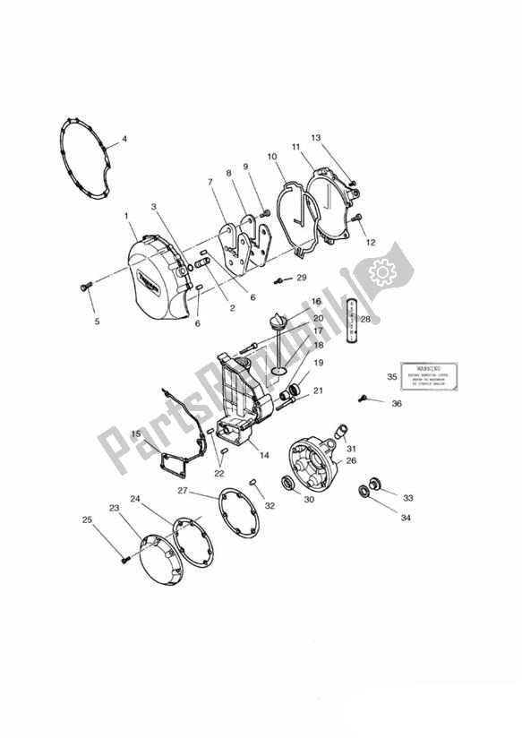 All parts for the Engine Cover 4zylinder Silver Up To Vin004901 of the Triumph Trophy UP TO VIN 29155 1215 2012 - 2017