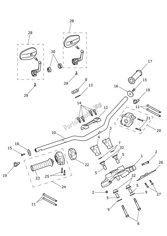 Tutte le parti per il Handlebar Switch - Speed Twin From Vin Ae2311 del Triumph Speed Twin From VIN AE 2311 1200 2021 - 2024