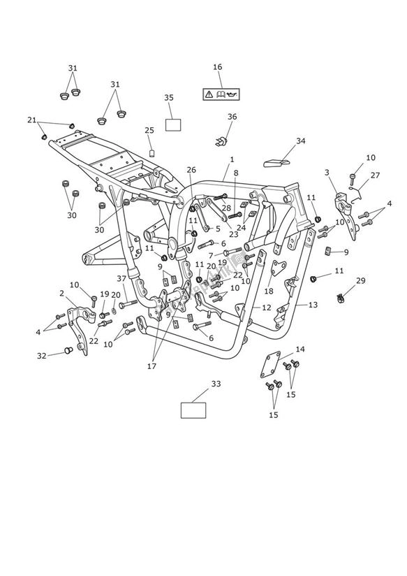 All parts for the Main Frame Assembly Without Sumpguard of the Triumph Bonneville & SE From VIN 380777 865 2009 - 2015