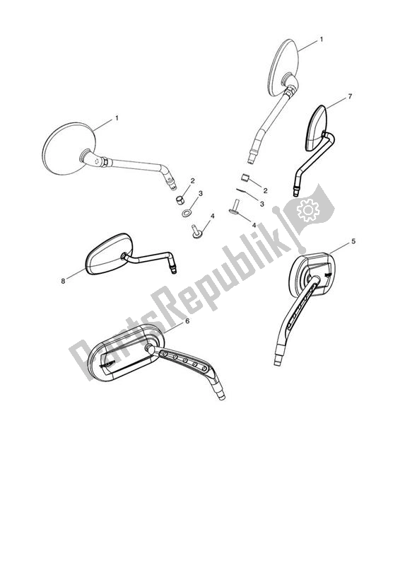 All parts for the Mirror of the Triumph Rocket III Touring 2294 2008 - 2017