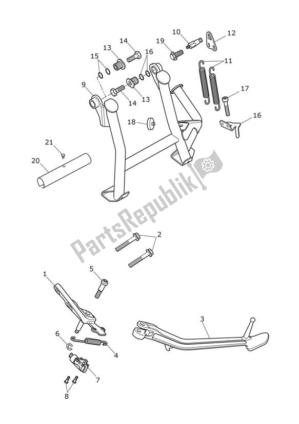 Tutte le parti per il Stands - Explorer Xrx del Triumph Explorer XRX 1215 2015 - 2018