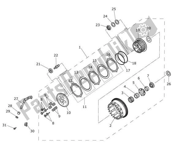 All parts for the Clutch of the Triumph Tiger XR From VIN 855532 1215 2018 - 2020