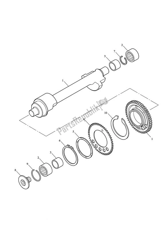 Tutte le parti per il Albero Di Bilanciamento del Triumph Speed Triple 1050 From VIN 333179 2011 - 2015