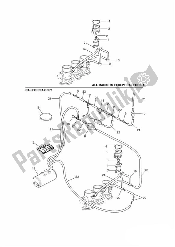 All parts for the Evap System Idle Speed Control (evap) of the Triumph Tiger 885I T 709 1999 - 2001