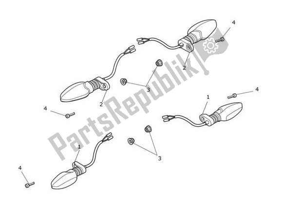 All parts for the Indicator Led of the Triumph Tiger XCA From VIN 855532 1215 2018 - 2021
