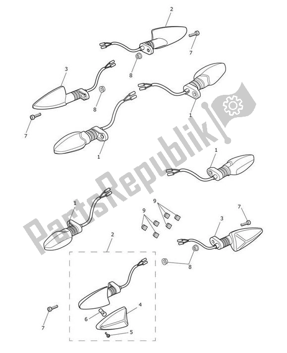 All parts for the Indicator of the Triumph Tiger 1200 XCX 1215 2018 - 2020
