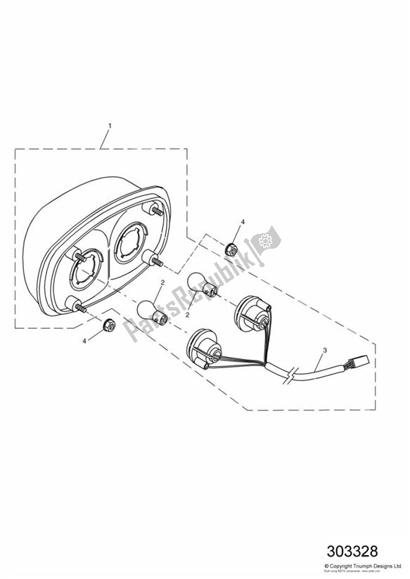 All parts for the Rear Light of the Triumph Sprint RS 955 From VIN 139277 2002 - 2004