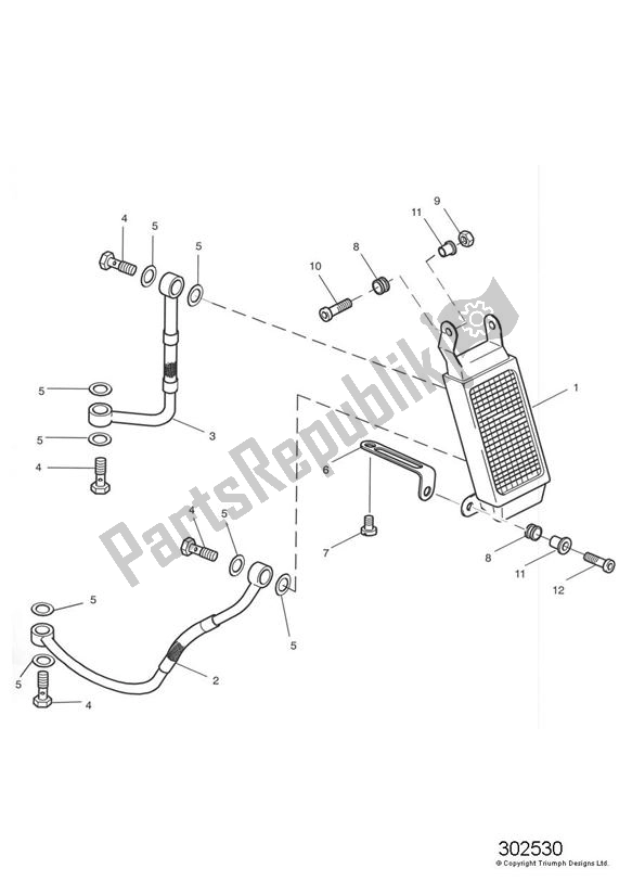 Toutes les pièces pour le Oil Cooling du Triumph Speed Triple 955I From VIN 141872 2002 - 2004