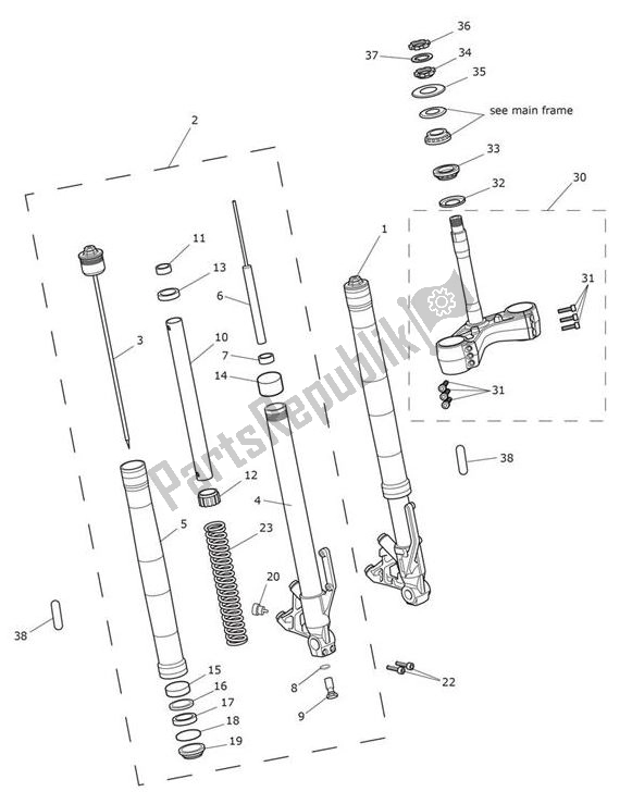 Tutte le parti per il Sospensioni Anteriori del Triumph Speed Triple S From VIN 867685 1050 2018 - 2021