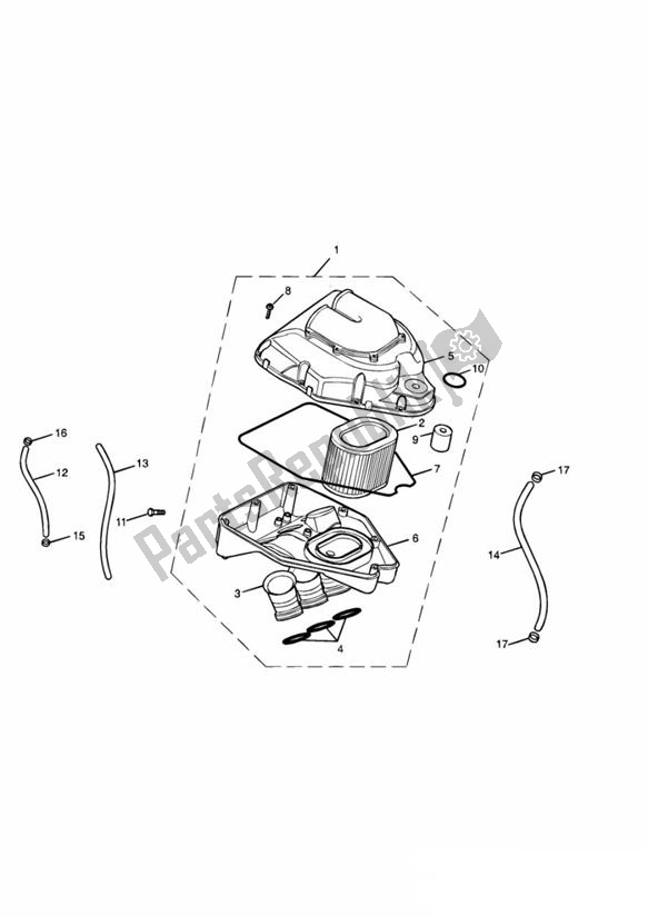 All parts for the Airbox (airfilter) of the Triumph Daytona 955I From VIN 132513 1997 - 2006