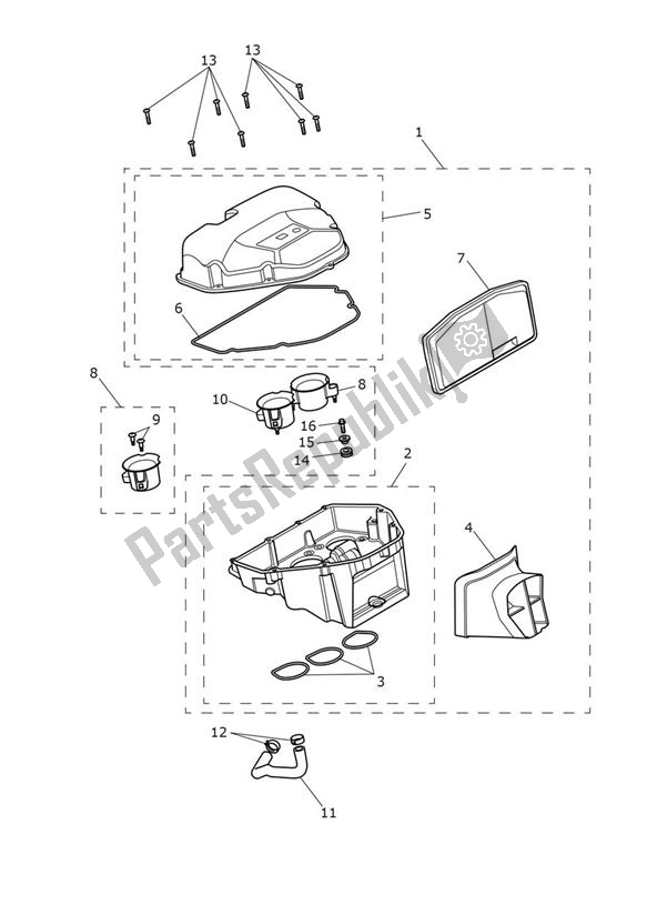 All parts for the Airbox (airfilter) of the Triumph Street Triple S From VIN 803572-967906 765 2017 - 2020