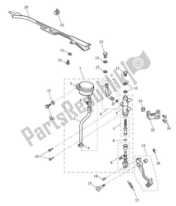 Todas las partes para Master Cylinder Assy Rear de Triumph Tiger Sport From VIN 750470 1050 2021 - 2024