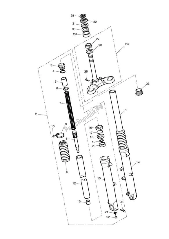 All parts for the Front Suspension of the Triumph Scrambler EFI UP TO 2015 865 2008 - 2016
