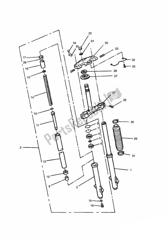 Todas as partes de Front Suspension Up To Vin 043523 - T400 do Triumph Tiger T 400 Carbs 885 1993 - 1998