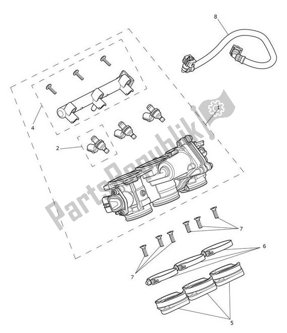 All parts for the Injection of the Triumph Tiger XRX From VIN 855532 1215 2018 - 2021