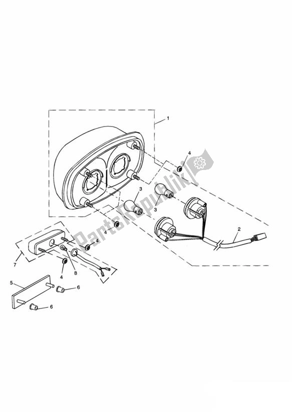 Todas las partes para Luz Trasera de Triumph Daytona 955I From VIN 132513 1997 - 2006