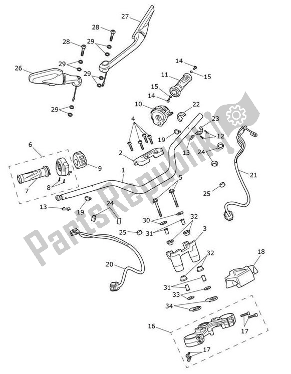 Tutte le parti per il Handlebar Switch del Triumph Tiger 1200 Rally Explorer 1215 2022 - 2024