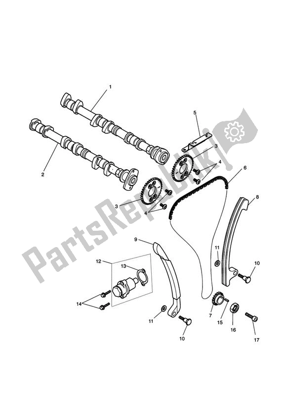 Todas las partes para Camshafts Timing Chain de Triumph Rocket III 2294 2004 - 2012