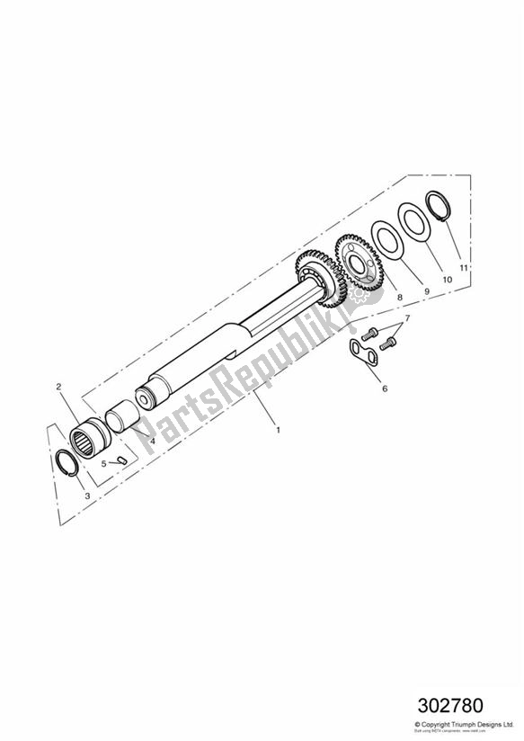 All parts for the Balancer Shaft of the Triumph Speed Triple Carburator 885 1994 - 1997