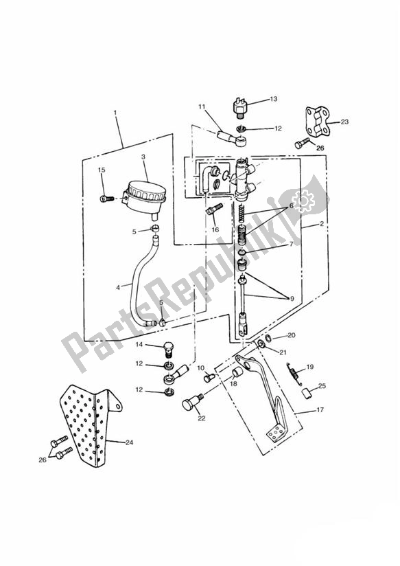 Toutes les pièces pour le Master Cylinder Assy Rear - T400 du Triumph Tiger T 400 Carbs 885 1993 - 1998