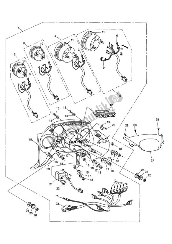 All parts for the Instrumente of the Triumph Sprint ST 955I UP TO VIN 139276 1999 - 2001
