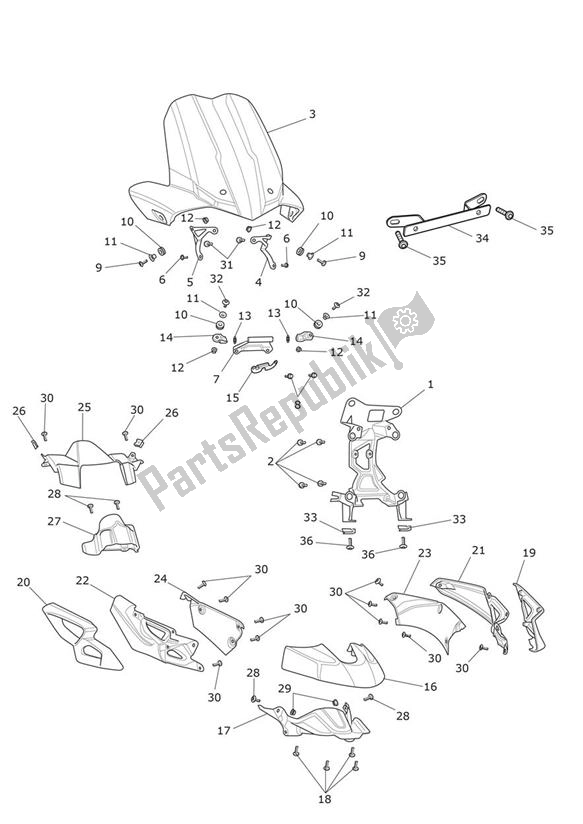 Toutes les pièces pour le Cockpit du Triumph Tiger XC UP TO VIN 855531 1215 2015 - 2017