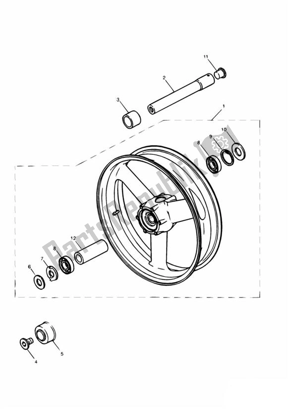 Tutte le parti per il Ruota Anteriore del Triumph Speed Triple 885/ 955 UP TO VIN 141871 1994 - 2001