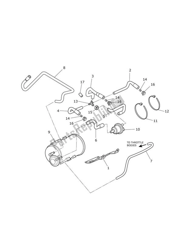 Todas las partes para Evap System de Triumph Tiger Sport UP TO VIN 750469 1050 2013 - 2021