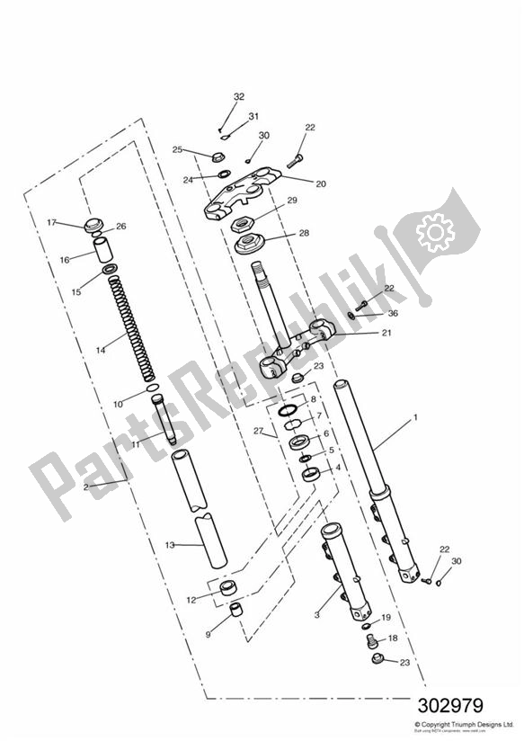 Tutte le parti per il Front Suspension Sprint & Executive del Triumph Sprint 900 Carburator 885 1991 - 1998