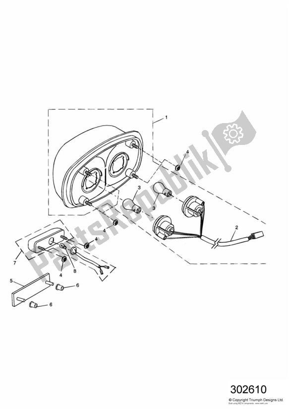 All parts for the Rear Light of the Triumph Speed Triple 955I From VIN 141872 2002 - 2004