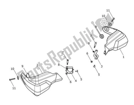 Todas las partes para Hand Guard de Triumph Tiger 1200 XCX 1215 2018 - 2020