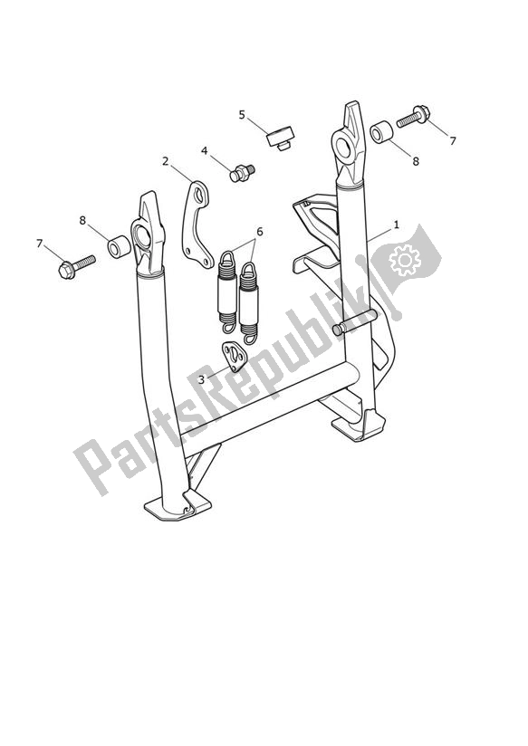 Todas as partes de Mainstand do Triumph Tiger 1200 GT PRO 1215 2022 - 2024